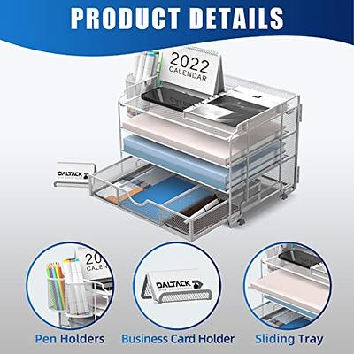DALTACK Mesh Desk Organizer, 4 Tier Paper Letter Tray Organizer