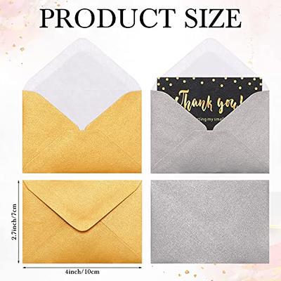 Mini Envelopes - 100-Count Bulk Gift Card Envelopes, Gold Business Card  Envelopes, Bulk Tiny Envelope Pockets for Small Note Cards, 4 x 2.7 Inches