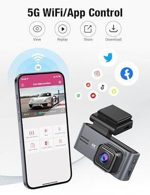 OMBAR Dash Cam 2K Built-in WiFi, Dash Camera for Cars with 0.96 LCD  Display, Car