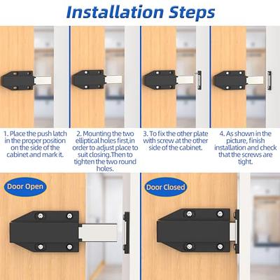 Magnetic Push Latch Heavy Duty Pack Push To Open Cabinet Hardware Magnetic  Touch Latches for Large Door Push Release Metal Alloy,A