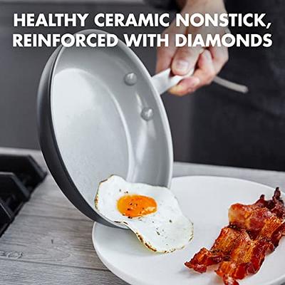 GreenPan Omega Hard Anodized Advanced Healthy Ceramic Nonstick, 8 9.5 and  11 3 Piece Frying Pan Skillet Set, Anti-Warping Induction Base