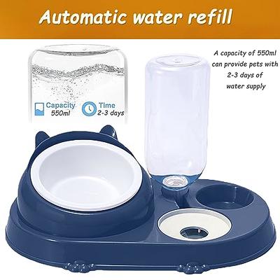 Automatic Pet Feeder with Double Food Bowls and Water Dispenser - Perfect  for Cats and Small Dogs, Includes Cat Water Fountain