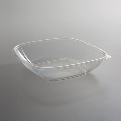 Fineline 15080L-CL Super Bowl Plus 80 oz. Clear Square Pet Plastic Bowl - 50/Case