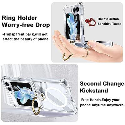 NINKI Compatible Clear Samsung Galaxy Z Flip 5 Case with Ring