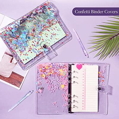 Clear A5 Binder Rose Gold 6 Ring Budget Binders Snap Button Closure Loose  Leaf Folders Refillable Soft PVC Notebook Shell Protector(Rose Gold  Personal