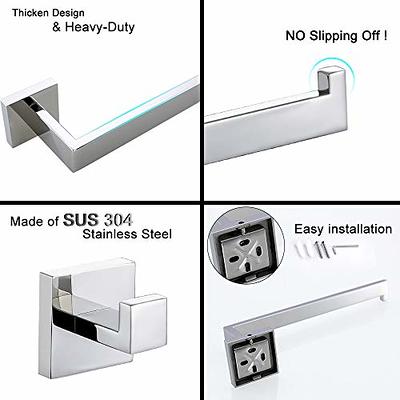 TURS Bathroom Accessories 4-Pieces Bathroom Hardware Set Polished Chrome  Towel Bar Set Stainless Steel Towel Holder Set