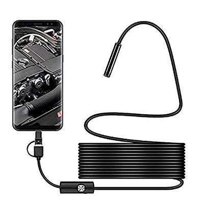 Wireless Endoscope, WiFi Borescope Inspection Camera 2.0 Megapixels HD  Waterproof Snake Camera Pipe Drain with 8 Adjustable Led for Android & iOS  Smartphone iPhone Samsung Tablet-16.4 ft (5M) 