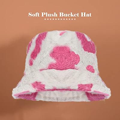 Fuzzy Bucket Hat for Women Winter Fluffy Furry Plush Faux Fur Hats Cute  Women's Bucket Hats Fisherman Cap