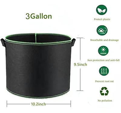 VIVOSUN 3 Gallon Grow Bags 5-Pack Black Thickened Nonwoven Fabric Pots with  Handles