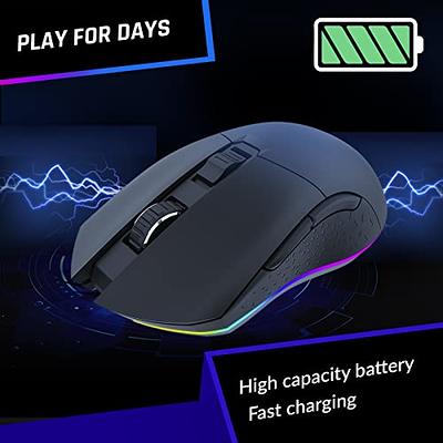 KLIM Blaze Rechargeable Wireless Gaming Mouse RGB New 2023 - High-Precision  Sensor and Long-Lasting Battery 
