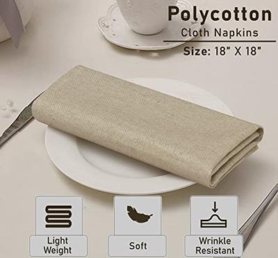 Ruvanti Cloth Napkins Set of 12, 18x18 Reusable Napkins Cloth Washable,  Soft & Durable Table Napkins, Polycotton Chambray Dinner Napkins for  Parties, Christmas, Thanksgiving, Weddings - Deep Taupe - Yahoo Shopping