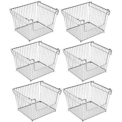 mDesign Metal Wire Food Organizer Storage Bin - 4 Pack - Black