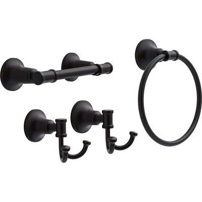 Glacier Bay Oswell 4-Piece Bath Hardware Set with 24 in. Towel Bar