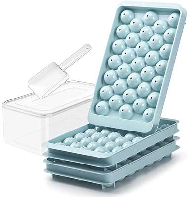 Mickiewicz 3 Pack Ice Cube Tray with Lid and Bin, Plastic Ice Cube