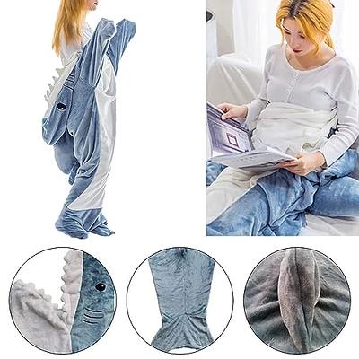 Shark Blanket for Adult Kids - Wearable Shark Blanket Super Soft Cozy  Flannel Hoodie, 67inX27.5in(M) 