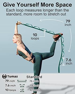 Tumaz Stretching Strap - 12 Loops & Non-Elastic Yoga Strap - The