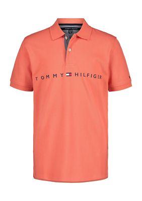 Tommy Hilfiger Boys 8-20 Short Sleeve Logo Stitching Polo Shirt, Coral, M  12-14 - Yahoo Shopping