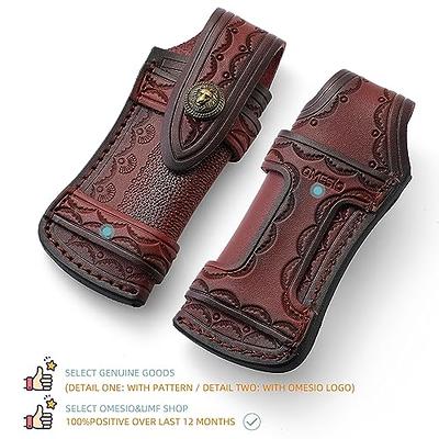  MiOYOOW Pocket Knife Sheath, 4'' Leather Knife Pouch