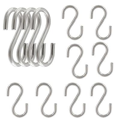 HARSKIYER 12pcs 304 Stainless Steel S Hooks, 0.12'' / 3mm Metal S