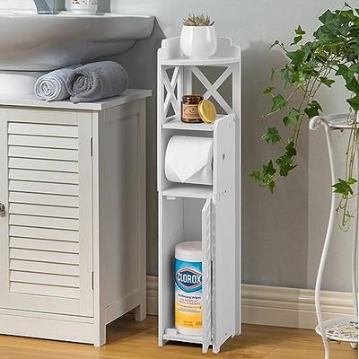 DECOMIL - Bathroom Storage Cabinet, Bathroom Storage Organizer | Narrow Bathroom Cabinet, Toilet Paper Organizer, Towel Storage