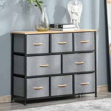 HOMCOM 8-Drawer Dresser, 3-Tier Fabric Chest of Drawers, Storage Tower  Organizer Unit with Steel Frame Wooden Top for Bedroom - Light Grey - Yahoo  Shopping