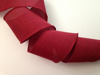 Burgundy Ribbon, Burlap Ribbon, Wired Ribbon, 2 1/2 Wired Ribbon, 10 Yard  Roll