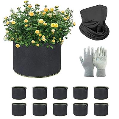 JERIA 8-Pack 10 Gallon Grow Bags, Aeration Fabric Pots with Handles, Heavy  Duty Thickened Nonwoven Grow Pots with 8 Pcs Plant Labels