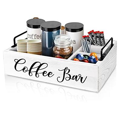Coffee Bar Organizer, Rustic Coffee Station Organizer for Countertop,  Farmhouse Coffee Bar Accessories Holder, Coffee Pod Storage Rack, Wooden  Shelf