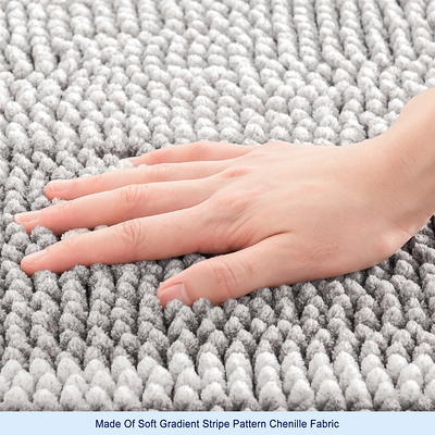 Subrtex Chenille Bathroom Rugs Soft Non-Slip Super Water Absorbing