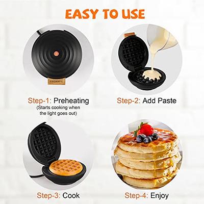 CROWNFUL Mini Waffle Maker Machine, 4 Inch Chaffle Maker with Compact  Design, Easy to Clean, Non-Stick Surface, Recipe Guide Included, Perfect  for Breakfast, Dessert, Sandwich, or Other Snacks, Black - Yahoo Shopping