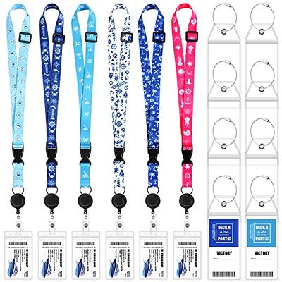 Cruise Lanyards with ID Holder, Retractable Badge & Waterproof Card Holders  (Blue Ship)