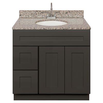 30'' Free-Standing Single Bathroom Vanity with Ceramic Vanity Top Latitude Run Sink Finish: Black