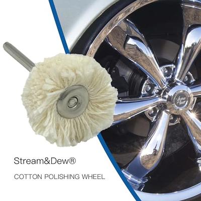 10pcs Cotton Polishing Wheel Kit for Drill, Buffing Wheels for Aluminum  Polish, Chrome,Stainless Steel,Metal,Car Detailing Drill Polishing Kit with