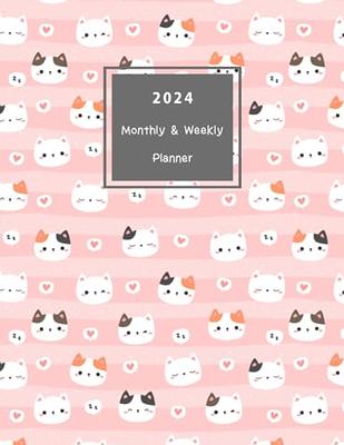 Pink Calendar Stickers Jan-Dec 2024