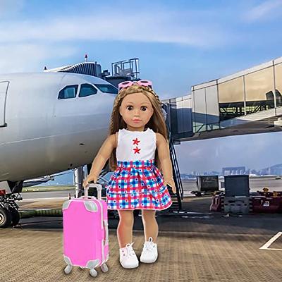 ZQDOLL American 18 inch Doll Clothes and Accessories - Doll Travel Suitcase  Play Set Including Suitcase Doll Clothes, Shoes, Sunglasses, Camera,  Unicorn Pillow, for 18 inch Doll(No Doll) - Yahoo Shopping