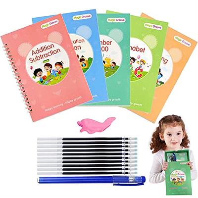 4 Pc Grooved Handwriting Book Practice, Kids Writing with Auto