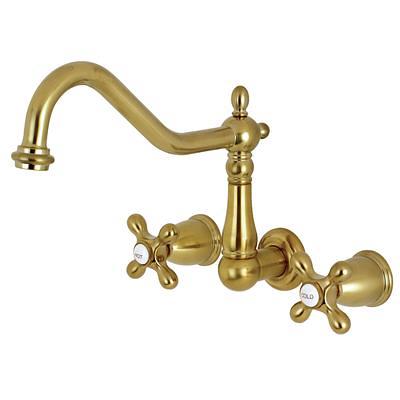 Kingston Brass KS1287AX Heritage Wall Mount Kitchen Faucet, Brushed Brass -  Kingston Brass KS1287AX - Yahoo Shopping