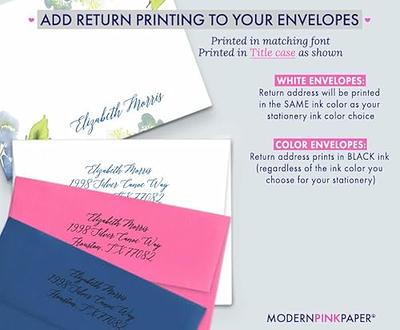 Personalized Floral Stationary with Envelopes, FLAT OR FOLDED