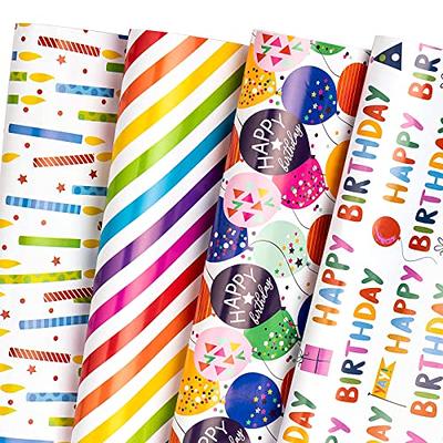 WRAPAHOLIC Birthday Wrapping Paper Sheet - 12 Sheets Folded Flat with 12  Gift Tags for Party, Baby Shower - 19.7 Inch X 27.5 Inch Per Sheet - Yahoo  Shopping