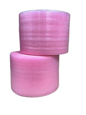 supplyhut 3/16” Anti-Static Small Bubble Cushioning Wrap Padding Roll 50′ x  12” Wide 50FT, Pink 0-5867-3797-9 - Office Optima