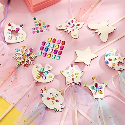 34 Pcs Make Your Own Princess Wand Kit 16 Unfinished Star Butterfly Crown  Moon Fairy Wood