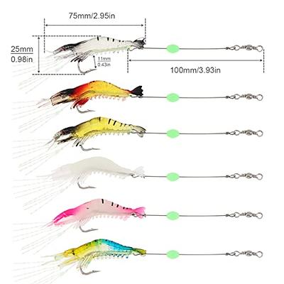 OriGlam 10pcs Soft Baits Soft Shrimp Lures Set, Soft Shrimp Fishing Lure Rigs, Soft Lures Shrimp Bait Set Kit, Good For Trout Bass Salmon Freshwater