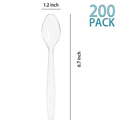 1,000 Plastic Disposable Soup Spoons Bulk White Medium Weight Disposable  Silverware Plastic Cutlery Spoons