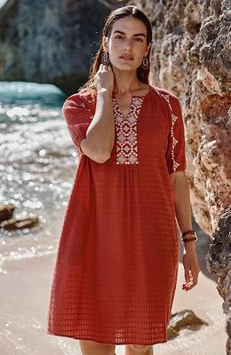 J.Jill Textured A-Line Embroidered Dress - Yahoo Shopping