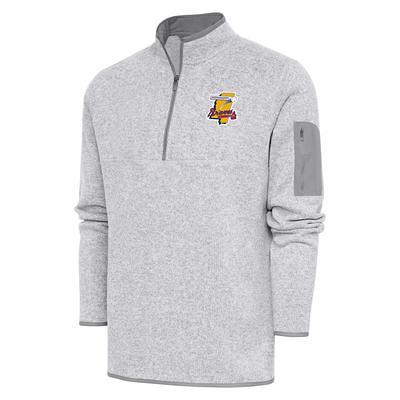 Men's Antigua Heather Gray Arizona Cardinals Throwback Fortune Quarter-Zip Pullover Jacket Size: Medium