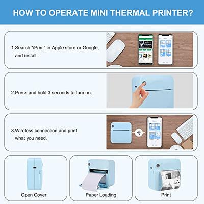 Memoqueen Mini Pocket Sticker Printer T02 Mini Pocket Thermal Printer,  Wireless Bluetooth Photo Printer for DIY Journal, Note, Memo, Photo, Mini