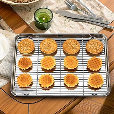 Sheet Pan,Cookie Sheet,Heavy Duty Stainless Steel Baking Pans,Toaster Oven  Pan,Jelly Roll Pan,Barbeque Grill Pan,Deep Edge,Superior Mirror Finish