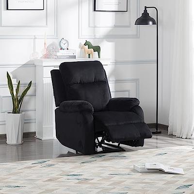 Recliner Chair Ergonomic Adjustable Single Fabric Sofa with Thicker Seat  Cushion