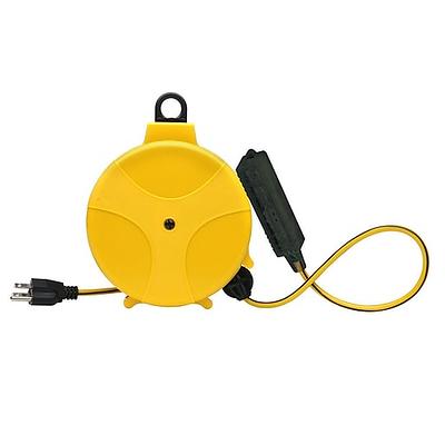 Designers Edge E315 16/3-Gauge 20-Foot Retractable Cord Reel with Grounded  Light-Up Triple Tap, Yellow - Yahoo Shopping