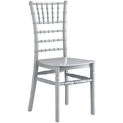 Lancaster Table & Seating White Wood Chiavari Chair with Black Cushion